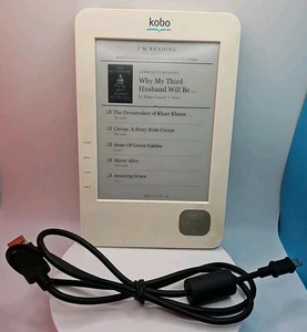 Kobo N647 Wireless eReader White With Purple Back Tested & Working 6" Screen - Picture 1 of 9