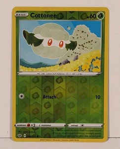 Cottonee Pokemon Trading Card Sword & Shield Base #005/202 Reverse Holo SWSH01 - Picture 1 of 3