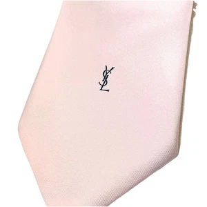 Vintage Yves Saint Laurent rosa schmale Krawatte Retro bestickt 70er - 80er Jahre - Bild 1 von 6