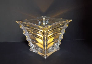 Sak's Fifth Avenue schwerer Bleikristall konisch & gerippt Votivkerzenhalter 3"T - Bild 1 von 13