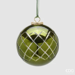 EDG Enzo De Gasperi Adorno Bola De Navidad Rombos D 13 Cm Verde - Imagen 1 de 1