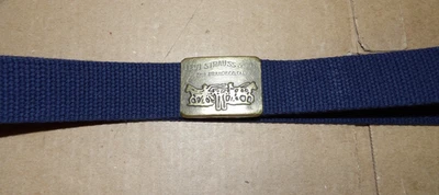 男孩复古李维斯织物编织腰带均码适合大多数海军蓝可调节 — 第 1/4 张图片