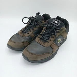 Lacoste Trainers Size 9 Mens Brown Black FLT19-TT - Picture 1 of 7