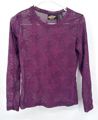 Camiseta Harley Davidson para mujer de malla transparente de encaje manga larga talla L Foto 1 de 4