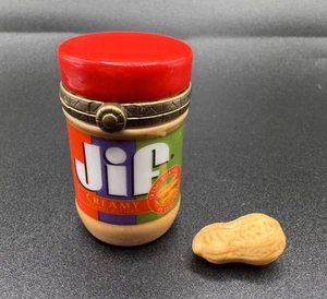 JIF Peanut Butter with Trinket~~Porcelain Hinged Box~PHB Midwest Cannon Falls - Picture 1 of 9