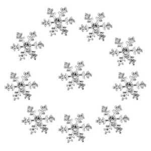 10pcs Silvery Button Snowflake Hairclip Hairpin Decor Crafts Making 14x14mm - Picture 1 of 6