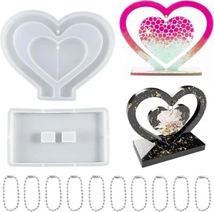 Herz Epoxidharz Formen Silikon,Silikonformen Gießformen 3D Epoxidharz Fotorahmen - Bild 1 von 5