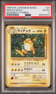 1996 POKEMON BASE SET NO RARITY SYMBOL RAICHU HOLO PSA - Picture 1 of 2