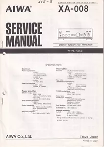 Service Manual-Anleitung für Aiwa XA-008 - Bild 1 von 1