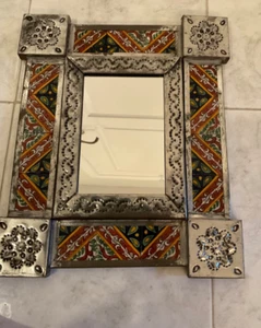 Mexican Silver Pewter Decorative MIRROR 10” X 13” - Picture 1 of 9