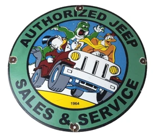 Letrero de porcelana Jeep vintage - servicio de ventas autorizado letrero automático de gasolina - Imagen 1 de 14