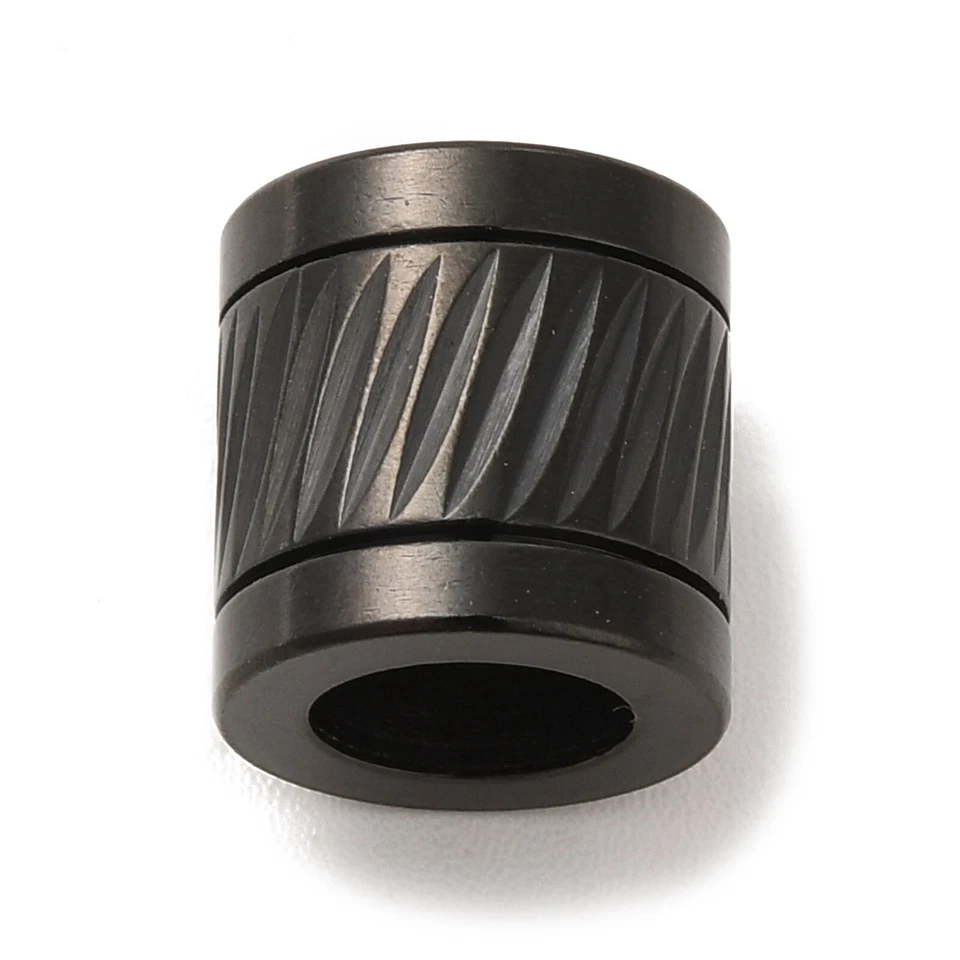 20x Cuentas Acanaladas Columna Acero Inoxidable Gran Agujero Fabricación de Joyas 10x10mm Foto 1 de 1