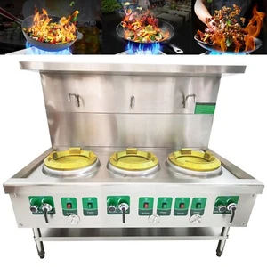 110V 13" LPG&Natural Gas Chamber Triple Burner Commercial Open Style Gas Stove - Picture 1 of 24