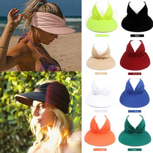 Womens Summer Wide Brim Foldable Sun Hat Anti-UV Ladies Beach Visor Caps Hat NEW - Picture 1 of 29