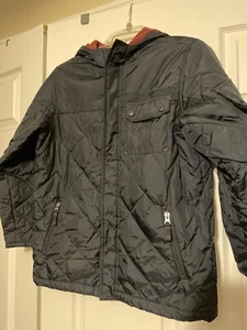 Boys GAP Size 10 lined Navy Jacket Hooded - Picture 1 of 8