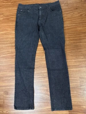 Pantalones de mezclilla negros INC ajustados tiro alto brillo talla 34W Foto 1 de 4