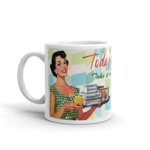 Today's Menu - Take It or Leave It White Mug (retro) - Imagen 1 de 4