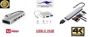 3/6/7/8in 1 USB-C HUB Multi 3.0 4K HDMI RJ45 Ethernet Micro SD TF OTG Type C - Picture 1 of 14