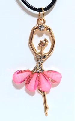 COLLAR COLGANTE CRISTAL BAILARINA BALLET Bailarina Tutú Punta en 18" Cordón Negro Foto 1 de 3