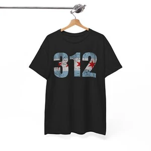 Chicago Flagge 312 Unisex Baumwolle T-Shirt, Freizeitkleidung, Geschenk für Chicago-Liebhaber - Bild 1 von 61