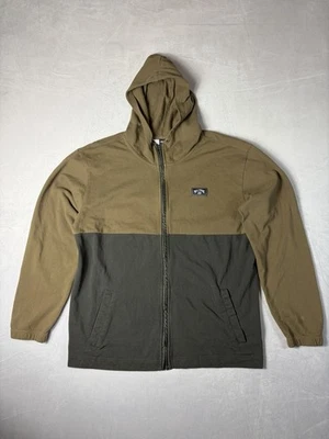 Sudadera con Capucha Billabong Para Hombre Grande Verde Texturizada Cremallera Completa Falta Cuerda Foto 1 de 4
