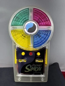 Vintage Pocket Simon Game 1995 Working Handheld Milton Bradley CLEAR - Picture 1 of 9
