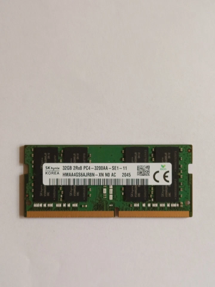1x32GB SK Hynix  DDR4 3200MHz PC4-25600 262-Pins 2RX8 Laptop SODIMM Memory Ram - Immagine 1 di 1