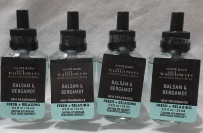 White Barn Bath & Body Works Wallflower Refill Bulb Lot Set 4 BALSAM & BERGAMOT - Image 1 of 3