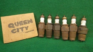 Lot of 6 Original Ford Script Champion Take Apart Spark Plugs Model T/A Era - Picture 1 of 8