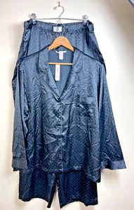 Victoria's Secret 11230419 langer Pyjama-Set Tautropfen Satin Gr. 2XL schwarz neu - Bild 1 von 18