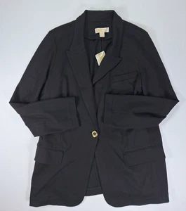 Blazer Michael Kors para mujer talla grande tejido con un botón $165, negro, 3X - Imagen 1 de 8