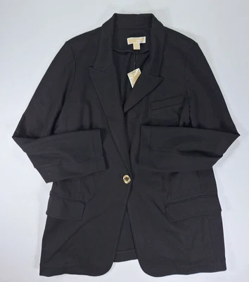 Blazer Michael Kors para mujer talla grande tejido con un botón $165, negro, 3X Foto 1 de 4