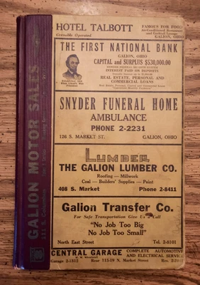 Polk's 1947-48 Galion Ohio City Directory Crawford County genealogy history ads - Image 1 of 4