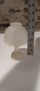Vintage Frosted Glass FAIRY LAMP Candle Light White SATIN Glass Tea Light - Picture 1 of 9