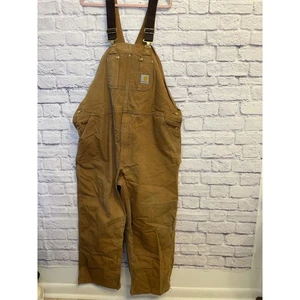 Carhartt Bib Overalls Workwear Double Knee 50x30 - Picture 1 of 13