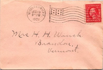 GOLDPATH: US cover 1921 Middlebury, VT machine cancel CV882_P18 - Image 1 of 2