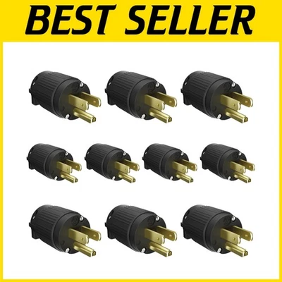 15A 125V NEMA 5-15P Straight Blade Replacement Plug - Image 1 of 4