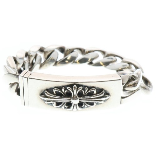 BRACCIALE CHROME HEARTS 11LINK ID CROCE FLOREALE MAGLIA CLASSICA ARGENTO BCA164 us