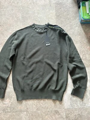 NWT Armani Exchange Sz Small AX Mens Long Sleeve CLASSIC CREW-NECK SWEATER - Image 1 of 4
