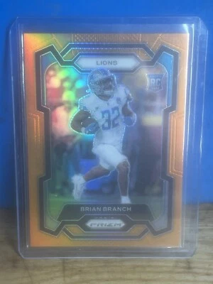 2023 Panini Prizm Brian Branch Orange /249 #328 Detroit Lions True Orange! - Image 1 of 2