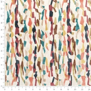 Pippin Mosaic Abstract Cut Velvet Fabric bty upholstery colorful - Picture 1 of 1