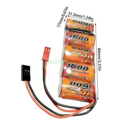 6V 1600mAh NiMH Akku Straight Pack für RC Modell Hobby Flugzeug Fahrzeug Empfänger - Bild 1 von 4