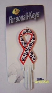Animal Rescue Awareness Ribbon Schlage SC1 house key blank. - Picture 1 of 1
