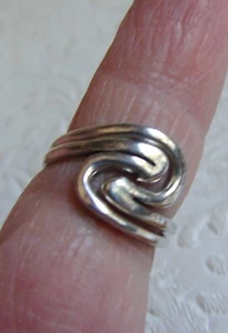 Vtg Nesting Swirl 925 Silver (2) RINGS Size 5, 'RR' Eagle Mark Taxco Mexico D93 - Picture 1 of 15