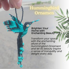 Beaded Hummingbird Ornament Handmade Guatemala Czech Glass Rearview Decor🌈 Plea