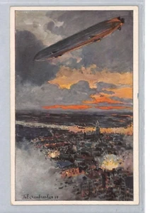 GERMANY WW1 Postcard ZEPPELIN Antwerp Bombardment Belgium{samwells-covers}LZ221 - Picture 1 of 10