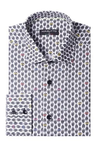 MASUTTO SEAOUL/05 Men Dress Long Sleeve Bugatchi Robert Graham - Picture 1 of 2