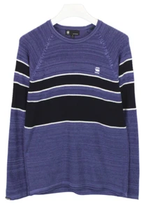 G-Star Suéter Para Hombre M Suéter Rayado Cuello Redondo Azul - Imagen 1 de 8