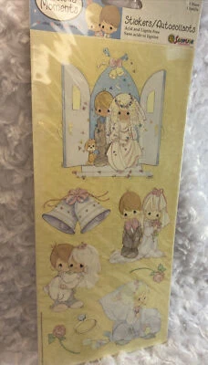 Винтажные наклейки Precious Moments день свадьбы 2003 от Sandylion 1 лист новые - Изображение 1 из 4