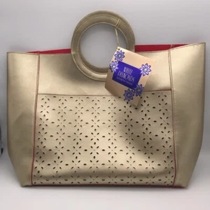 NEW Elizabeth Taylor White Diamonds Gold Tote Bag - Picture 1 of 2